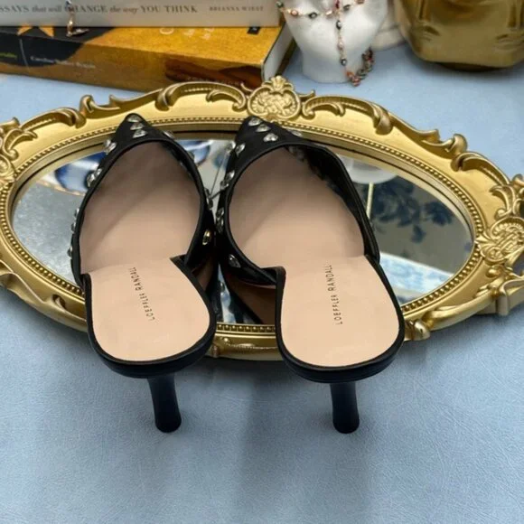 🆕 LOEFFLER RANDALL 🧿 NWOT Paloma Mesh Mid-Heel Mules, Black/Clear, Sz 9 - Picture 11 of 16
